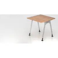 Proregal - Büromöbel mit top Leistungsdaten Schreibtisch Keijo | Nussbaum | BxT 80x80cm | Höhe 68-76cm | stufenlos höhenverstellbar | A-förmiges Rundrohrgestell Silber | Rechteckform