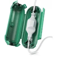 Brandson Kabelbox, Kabelmanagement Box, Kabel Schutzbox für Verlängerungskabel, 210mm x 85 mm, Outdoor, IP44 spritzwassergeschützt Safe Box, grün