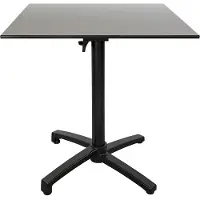 Restootab Klappbarer Terrassentisch im Compact HPL-Grau-Metalldekor 70 x 70
