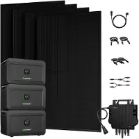 Growatt Powerness Balkonkraftwerk mit Speicher 6144Wh 3x NOAH 2000 Speicher mit 800W Wechselrichter und SUNPRO 2000W Full Black Bifazial Solarmodule 0% VAT