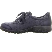 Waldlaufer Havy Orthotritt H89001-194 Damen, Halbschuh, D-blau, Leder/Stretch - Damenschuhe Bequeme Schnürschuhe, Blau, leder/textil (denver perustretch)