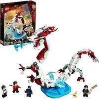 LEGO 76177 Marvel Kräftemessen im antiken Dorf Set mit Drachen und 4 Superhelden als Minifiguren, Spielzeug ab 8 Jahre