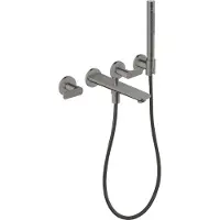 Hansgrohe 3-Loch Fertigset Wannemisch.Wand UP Axor Citterio C mit HB Cubic cut PBC