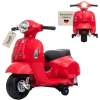 Lemodo Vespa Kinder Elektrofahrzeug rot, Elektro Motorrad für Kinder ab 18 Monate