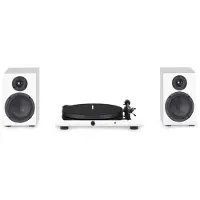 Pro-Ject Juke Box E1 + Speaker Box 5E OM5e High Gloss White Plattenspieler-Kit