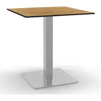 BIG Möbel Bistrotisch HPL Compact Premium | 60x60 cm Eiche Sumava | Edelstahl-Gestell 50x50 cm