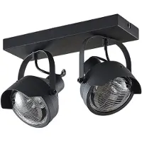 LINDBY Scheinwerfer-Deckenstrahler Henega, schwarz, 2-fl. Henega , dimmbar, schwarz, für Wohn- / Esszimmer, Metall, Industrielles Design, Strahler