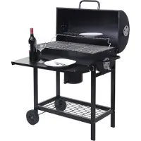 Famanu Barbecuetrolley mit Deckel und Stauraum - Schwarz
