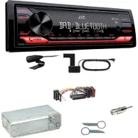 JVC KD-X272DBT Digitalradio Bluetooth USB Einbauset für Mercedes E-Klasse W124