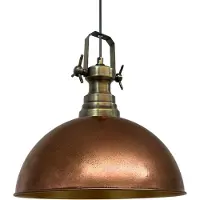 Bamyum Pendelleuchte Industrielle Metall Groß 40 cm, Kupferfarben Pendellampe, Küchenlampe