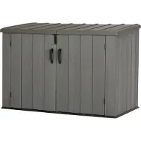 Lifetime XXL Kunststoff Gartenaufbewahrung, Mülltonnen- und Gerätebox dunkelgrau 2,05 m²
