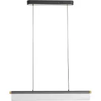 LUCANDE LED-Hängeleuchte Alania, transparent, Metall, 86,5cm