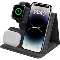 IMoshion 3-in-1 Faltbares kabelloses Ladegerät - iPhone / AirPods / Watch – Grau