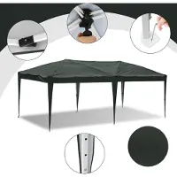 Jayseuw Pavillon Faltpavillon 3x6m Grau Partyzelt UV-Schutz höhenverstellbarer mit Tragetasche, für Outdoor Garten Camping Ohne Seitenwänden