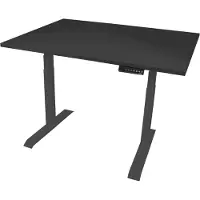 Stier Elektrisch höhenverstellbarer Schreibtisch TSR, 120x80cm, schwarz/schwarz, mit Doppelmotor, Höhe 595-1245mm, 100kg Tragkraft