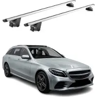 Aurilis Dachträger für Mercedes C Klasse S205 Kombi 2015-2021 100kg Alu Silber 2tlg ABE