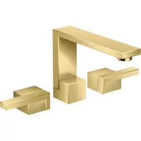 Hansgrohe 3-Loch-Waschtischarmatur AXOR EDGE 130 m AG polished gold optic Diamantschliff polished gold optic Diamantschliff