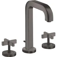Hansgrohe 3-Loch Waschtischarmatur AXOR CITTERIO 170 DN 15 m Kreuzgr u Ros. m Al 140mm bru bl mit Auslauf 140 mm brushed black chrome