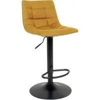 House Nordic Barhocker >Middelfart< (2er-Set) in Senfgelb, Velour - 43x108x43cm (BxHxT)