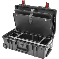 Stier Werkzeugkoffer | Werkzeugtrolley | Werkzeugtafel | Werkzeugkiste Premium-Ausführung mit Rollen und Teleskopgriff, flugtauglich, leer | unbestückt, EUROPE