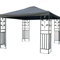 Linder Exclusiv GmbH Metallpavillon 3x3 m Pavillon Pergola Gartenpavillon Partyzelt Festzelt stabil dunkelgrau