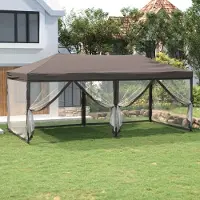 Prolenta Maison Exclusive - Partyzelt Faltbar mit Seitenwänden Taupe 3x6 m