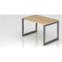 Proregal - Büromöbel mit top Leistungsdaten Schreibtisch Pavo | Eiche | Graues Gestell | BxT 120x80cm | Arbeitshöhe 65-85cm | höhenjustierbar, 1cm Raster | O-Fuß-Gestell eckig | Rechteckform mit schwebender Tischplatte