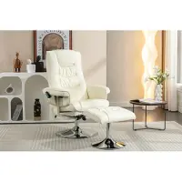 OKWISH Ruhestuhl Massagestuhl mit Hocker Lounge-Sessel, Beige