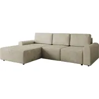 Mirjan 24 Ecksofa Berne, Eckcouch mit Schlaffunktion und Bettkasten, Stilvoll Wohnzimmer Polstermöbel (Farbe: Sierra 744, Seite: Links)