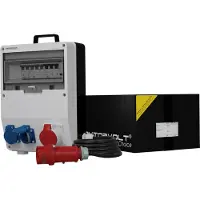 Doktorvolt Geschützter Baustromverteiler TD-S/FI SKH 16A 2x230V mit 5x4mm2 Kabel Mennekes-Steckdosen