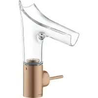 Hansgrohe Einhebel-Waschtischmischer 140 AXOR STARCK V m Glasauslauf u AG brushed red gold brushed red gold