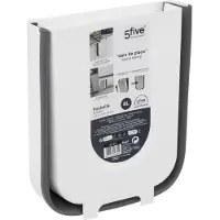 5five Simply Smart Einziehbarer mülleimer 8l schwarz und weiß -