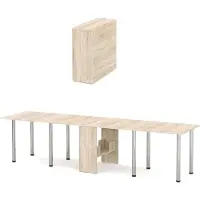 Rodnik Esstisch ausklappbar von 33,5 bis 310 cm - 5 Größen möglich - XXL Büro Tisch klappbar platzsparend -Eiche Sonoma