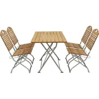 Degamo Gartenset BAD TÖLZ 5-teilig, Flachstahl verzinkt + Holz Robinie, klappbar
