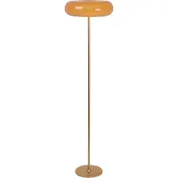 Licht-Erlebnisse Stehlampe Metall Glas G9 150 cm in Messing Taupe 3-flammig rund Retro