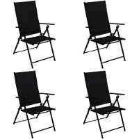 Degamo Gartenstuhl Klappsessel MILANO, Metall anthrazit Kunstgewebe schwarz 4 St