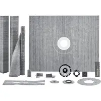 OEM VEVOR Duschkanten-Set, 1219 x 1524 mm Duschwannen-Set mit PVC-Mittelflansch, wasserdichter Membran, Edelstahlrost und Fugendichtung, Duschwannen-Gefällestäbe passend für Badezimmer