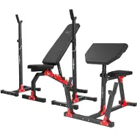 Marbo-sport Marbo Sport Set MH9 | beidseitig verstellbare Hantelbank MH-L114 + Scott-Bank (Curl Pult) MH-L105 + höhenverstellbarer Hantelständer MH-S001 x2