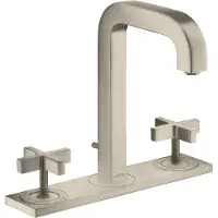 Hansgrohe 3-Loch Waschtischarmatur AXOR CITTERIO 170 DN 15 m Kreuzgr. u Pl m Ala 140mm bru ni mit Auslauf 140 mm brushed nickel