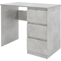 ML-Design Schreibtisch mit 3 Schubladen, 90x76x50 cm, Grau in Beton-Optik, viel Stauraum, modern, für Heim/Büro