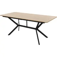 ML-Design Esstisch Hellbraun 180x80x75 cm, Rechteckiger Esszimmertisch für 6 Personen, Industrieller Küchentisch, Wohnzimmertisch mit Stahlgestell