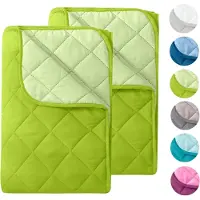 Wometo 2 Stück Microfaser Sommer Steppbett 155x220 – grün und hellgrün / / kochfest 95° / Leichtsteppbett für heiße Tage / ohne Bezug verwendbar