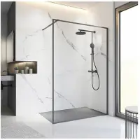 Schulte Walk In Trend 2.0 ExpressPlus 120 x 200 cm Profil schwarz matt Klarglas schmutzabweisende Glasbeschichtung