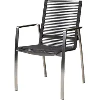 Diamond Garden 2er Set Atlanta Stapelstuhl Edelstahl/Rope Grau