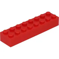 LEGO 2x8 Stein 3007 - 100 Stück Rot