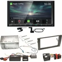 Kenwood DNX-7190DABS Android Auto Carplay Einbauset für Seat Exeo Audi A4 B6 B7