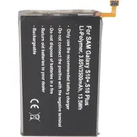 AccuCell Akku passend für Samsung Galaxy S10+, S10 Plus, Li-Polymer, 3,85V, 3500mAh, 13,5Wh, built-in, ohne Werkzeug