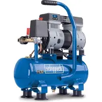 Scheppach Ultra Silent Kompressor HC08Si | 1,5PS / 1100W | 8 bar | 6 Liter | 162 l/min Ansaugleistung | 67,4 db(A)* Leise | + Druckminderer & Kupplung