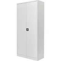 Stier Universalschrank mit 4 Fachböden, 1800 x 800 x 380 mm, lichtgrau, verschweißt, Mehrzweckschrank mit Drehriegelverschluss, vielseitiger Lagerschrank