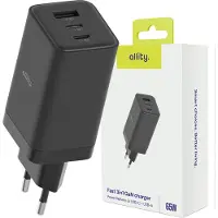 Allity GaN PD QC Netzladegerät ATC-01-65WACC 2x USB-C + 1x USB-A 65W schwarz